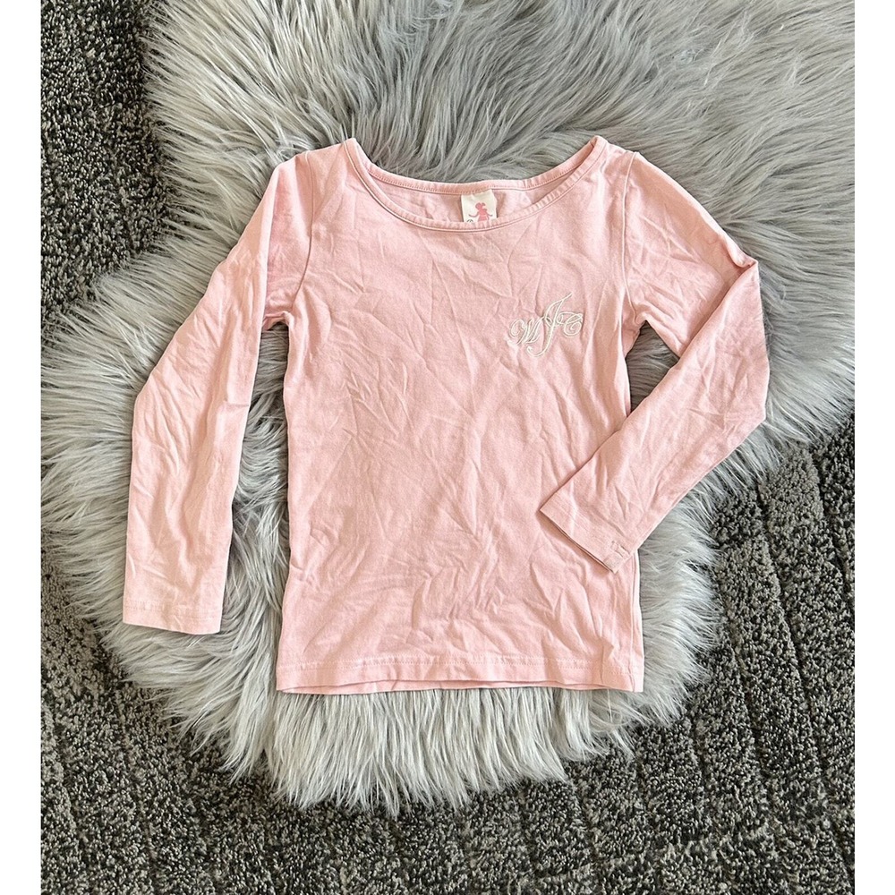 Matilda Jane Girls MJ Embroidered Monogram Pink Shirley Basic LS Tee Size 4